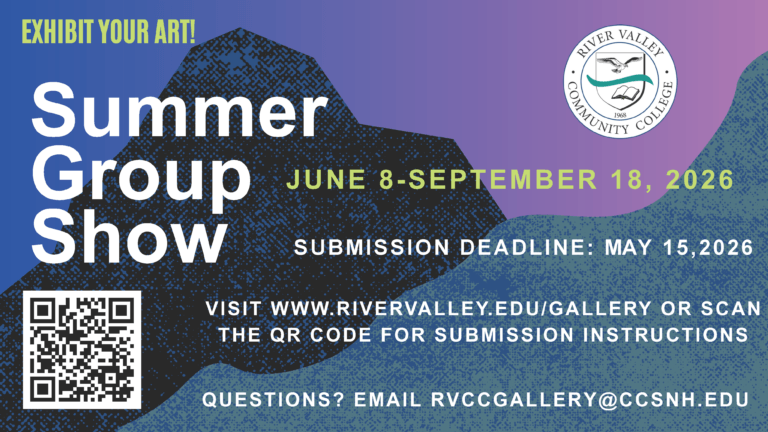 Blue and purple poster with open call details