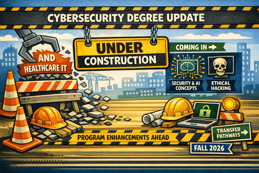 Under construction graphic for Cybersecurity and Healthcare IT